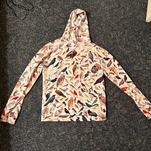 All over bird print hoodie men’s size large